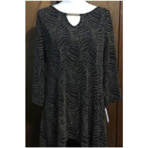 NWT Simply Emma Woman Formal Evening Glitter Metallic Bead Blouse, 1x